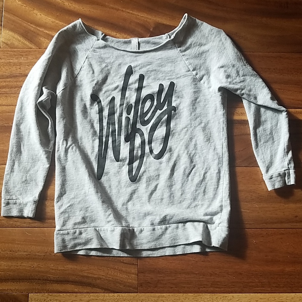 Wifey off the shoulder sweatshirt